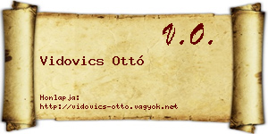 Vidovics Ottó névjegykártya