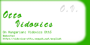 otto vidovics business card