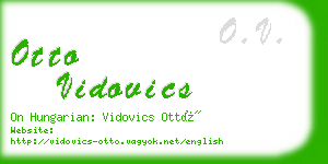 otto vidovics business card